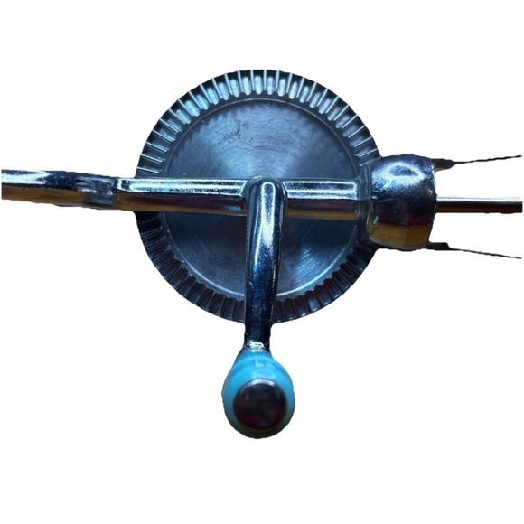 Flint Best EKCO hand-crank egg beater turquoise blue vintage - Picture 5 of 7